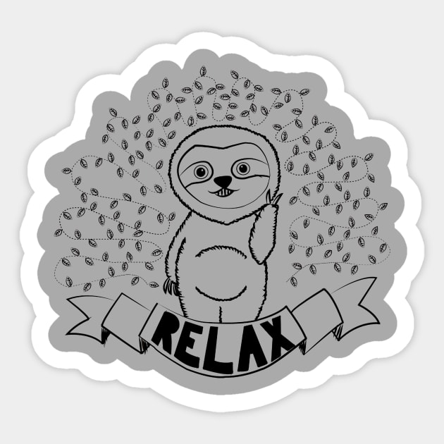 Relax like a sloth Sticker by elinesena